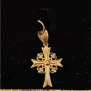 14k cross charm